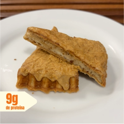 bolo proteico de paçoca