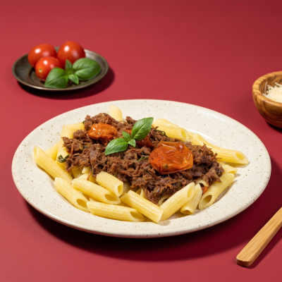 marmita - ragú de costela + penne + tomate confit