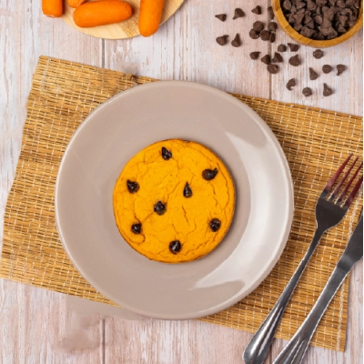 panqueca proteíca doce - cenoura com gosta de chocolate