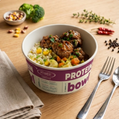 protein Bowl - Almôndegas Caseiras com Arroz e Legumes