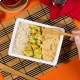 marmita - strogonoff light de frango + arroz branco + batata sautée